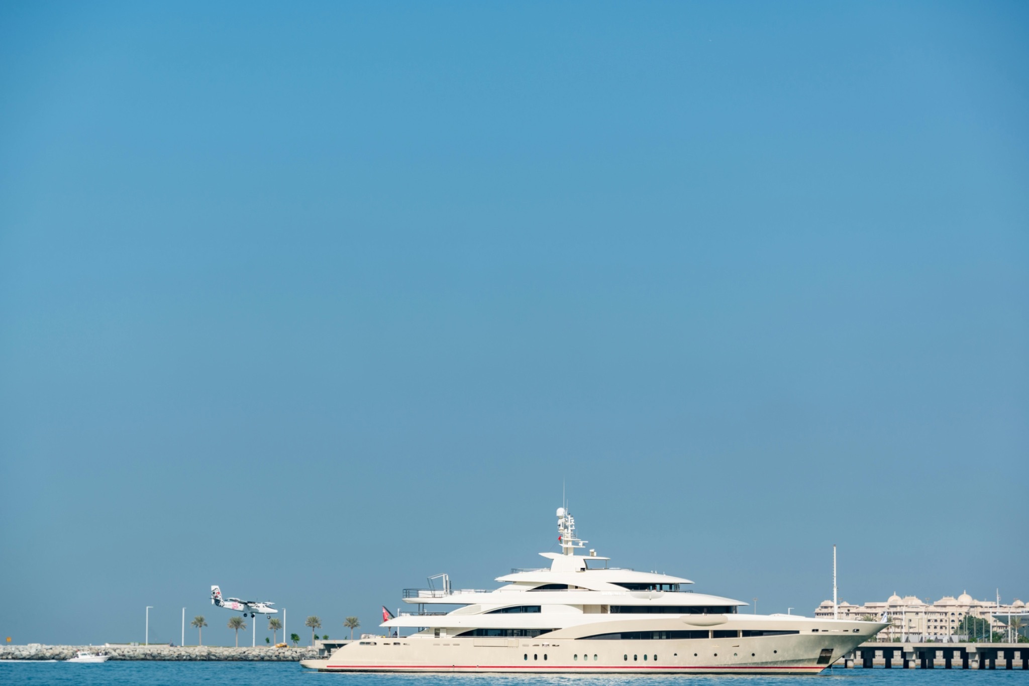 Luxury motor yacht in open water