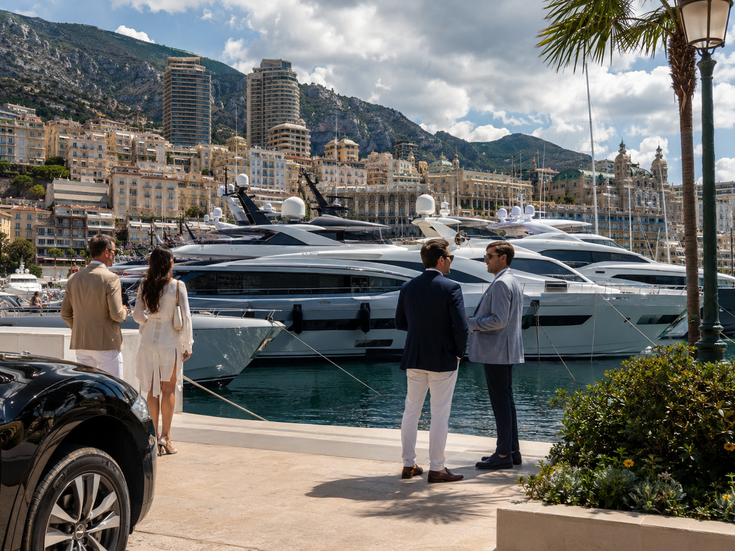 Selected broker discussions overlooking yachts in Monte Carlo